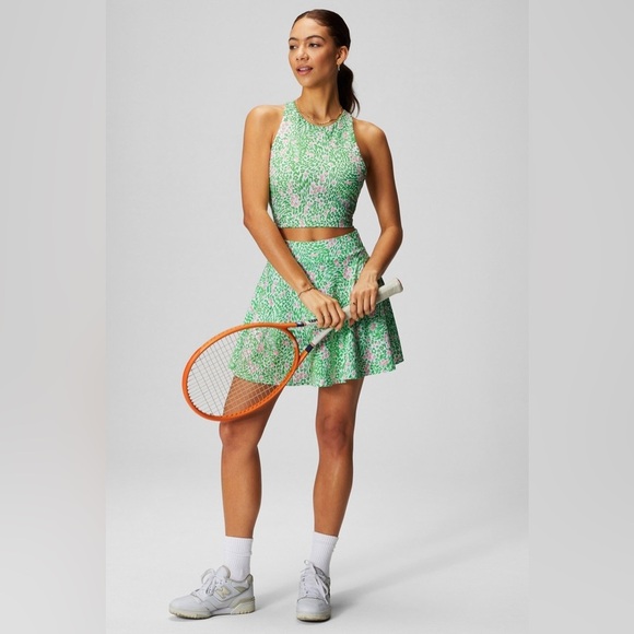 Fabletics flounce matching set skirt/skort bra tank floral 2X pickleball - Picture 1 of 13